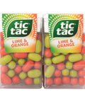 Tic Tac Lime & Orange Mint Sweets 18g - 24 x 18g Packs