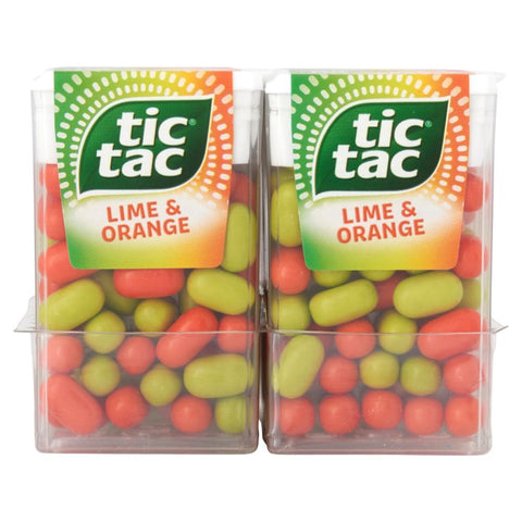 Tic Tac Lime & Orange Mint Sweets 18g - 24 x 18g Packs