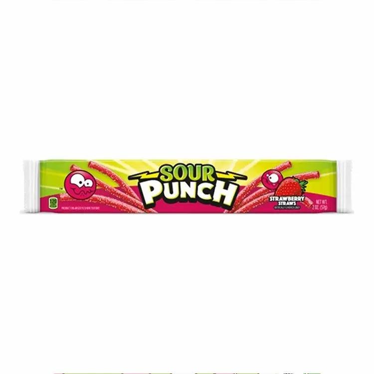 Sour Punch Strawberry Straws 57g - 12 x 57g Bars
