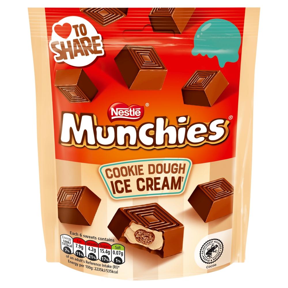 Munchies Milk Chocolate Cookie Dough Ice Cream Sharing Bag 97g - 8 x 97g Pouches