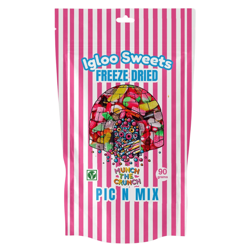 Igloo Pink Pic n Mix Freeze Dried Sweets Pouch 90g - 10 x 90g Pouches