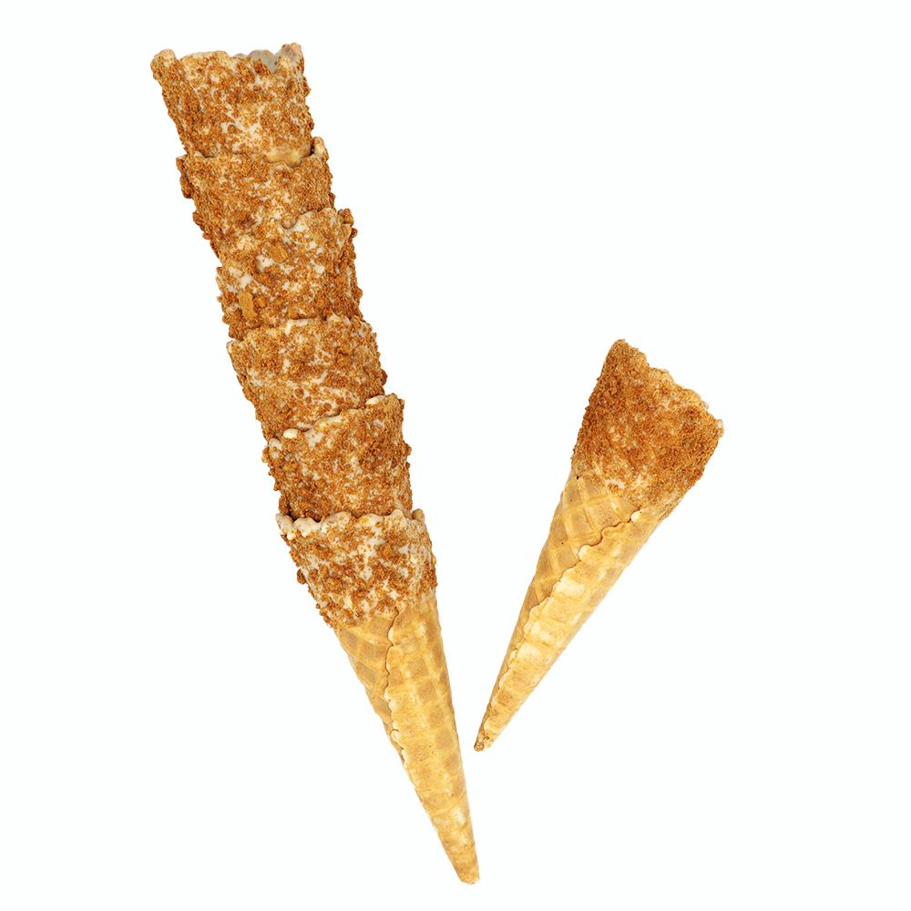 Crazy Frosty Factory Tall Speculoos Coated Waffle Cone - 90 Cones
