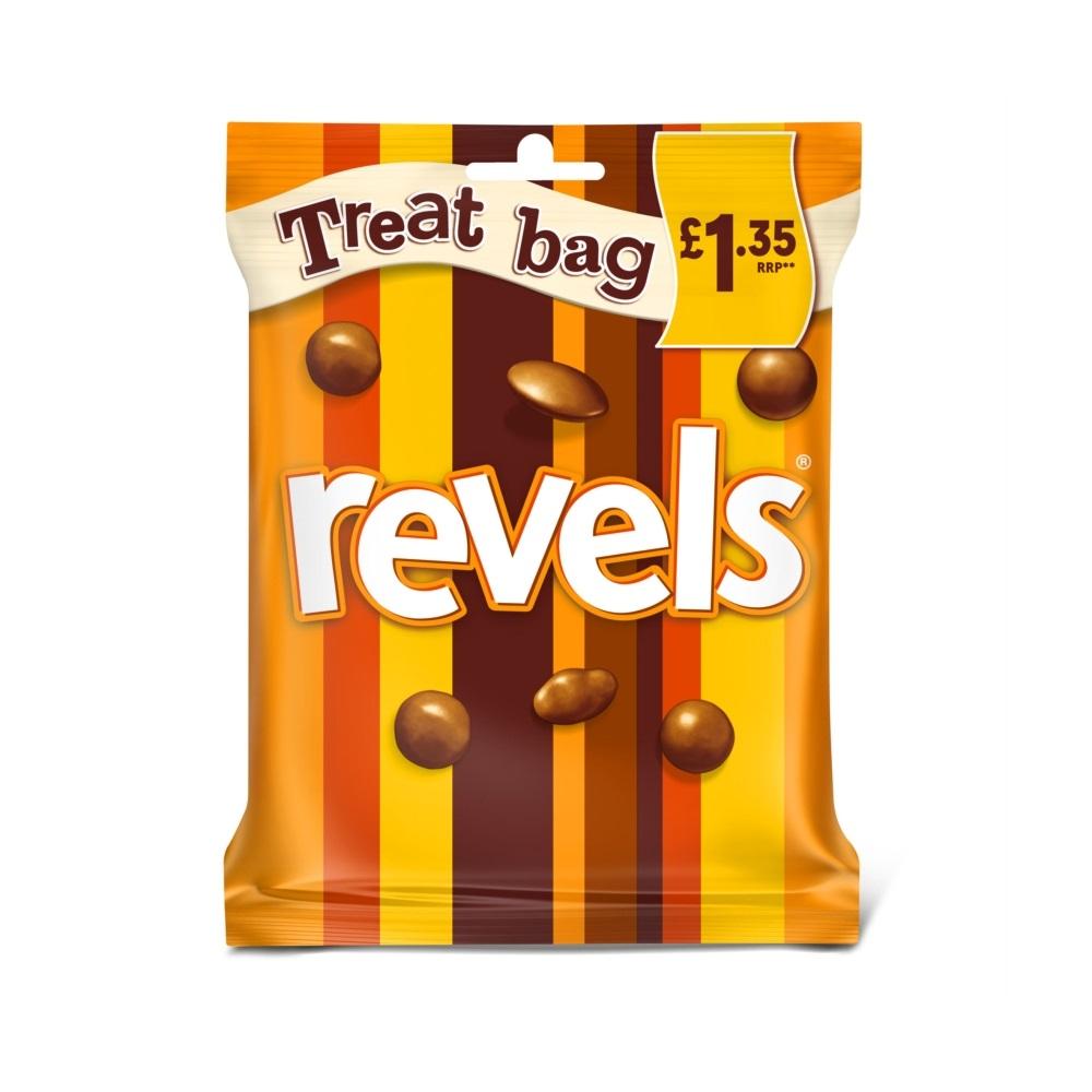 Revels Milk Chocolate with Raisins, Coffee or Orange Treat Bag £1.35 PMP 71g - 20 x 71g Bags