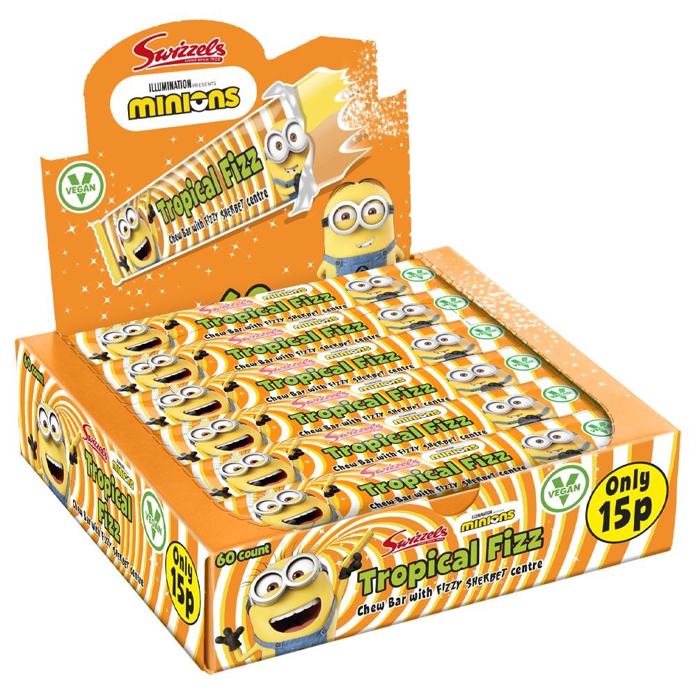 Swizzels Minions Tropical Fizz Chew Bar 18g - 60 x 18g Bars