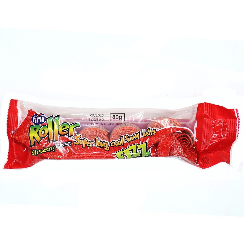 Fini Strawberry Roller Fizz 4 Pack 80g - 16 x 80g Packs