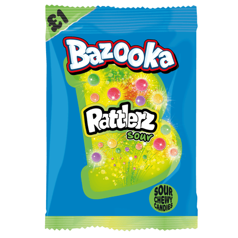 Bazooka Rattlerz Sour Chewy Candies 100g £1 PMP - 12 x 100g Bags
