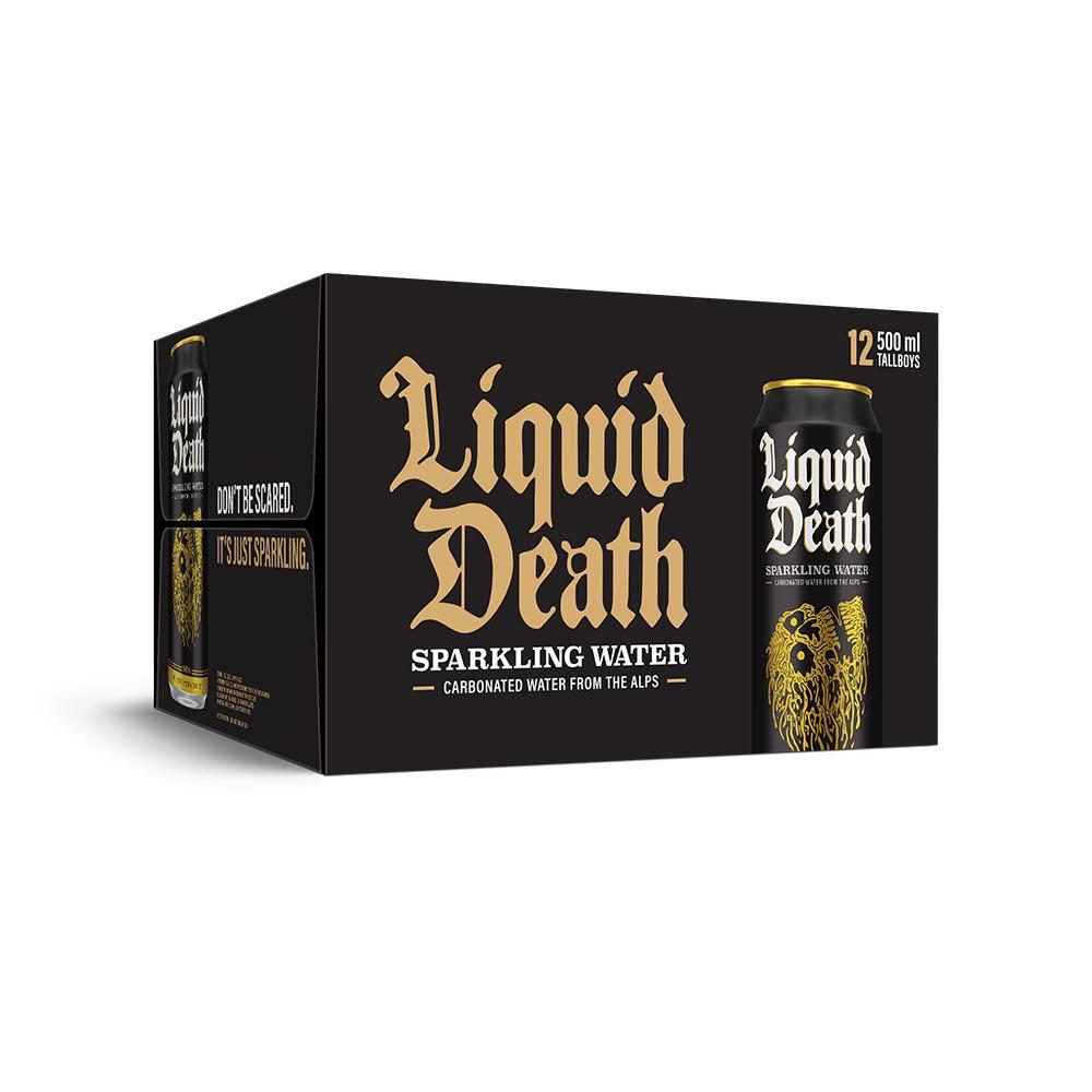 Liquid Death Sparkling Mountain Water Can 500ml - 12 x 500ml Cans