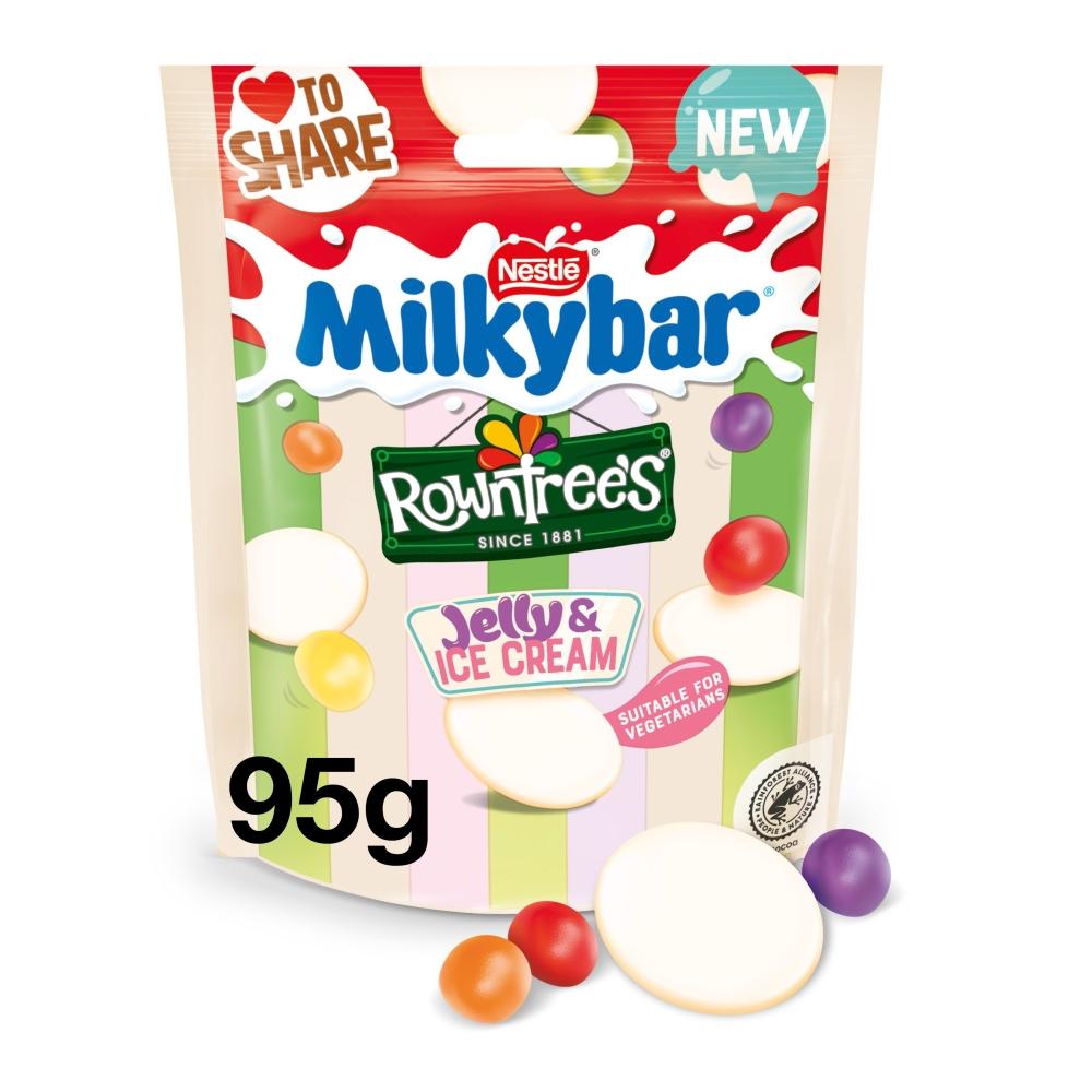 Milkybar Rowntree's Jelly & Ice Cream Share Bag 95g - 9 x 95g Bags