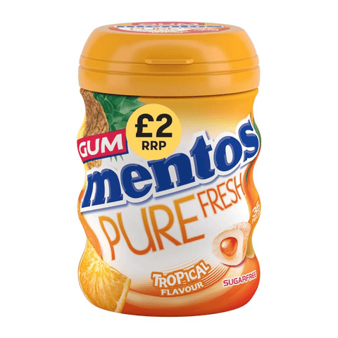 Mentos 35 Gum Pure Fresh Tropical Bottle 70g £2 PMP - 6 x 70g Bottles