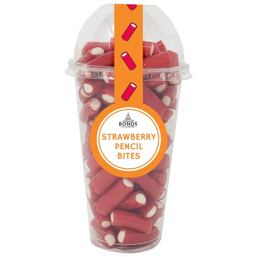 Bonds Strawberry Pencil Bites Candy Cup 270g - 8 x 270g Cups