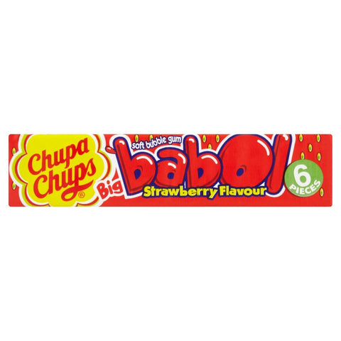 Chupa Chups Big Babol Strawberry Flavour Soft Bubble Gum 27.6g - 20 x 27.6g Packs