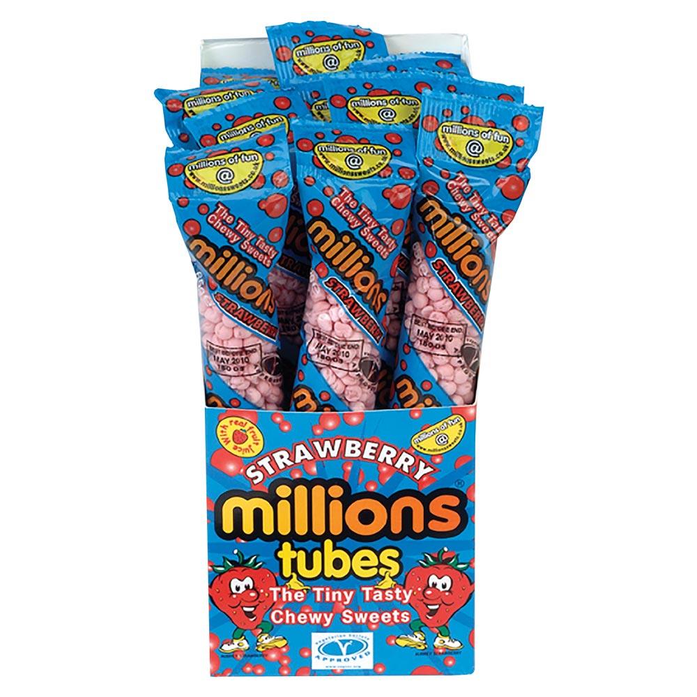 Millions Strawberry Tube 55g - 12 x 55g Tubes