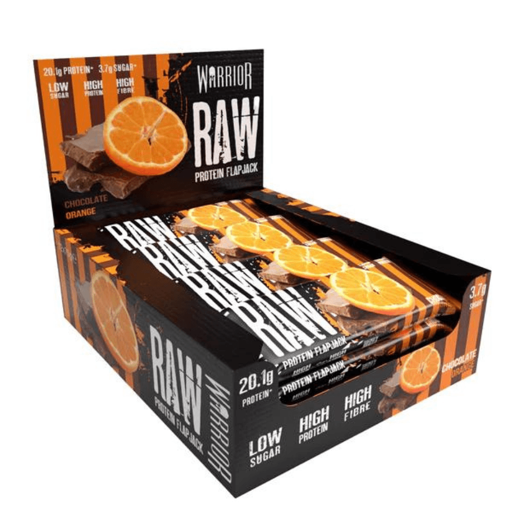 Warrior Raw Chocolate Orange Protein Flapjack Bar 75g - 12 x 75g Bars