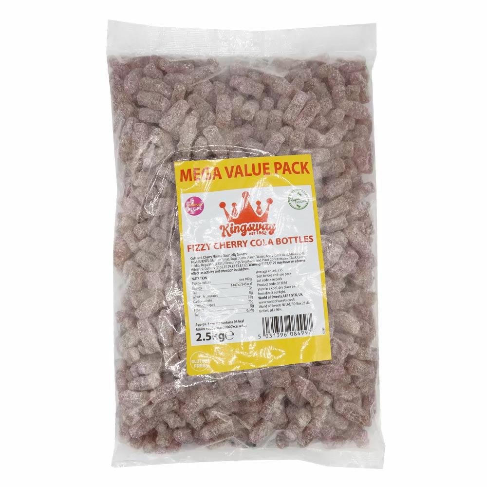 Kingsway Mega Value Vegan Fizzy Cherry Cola Bottles Bag 2.5kg