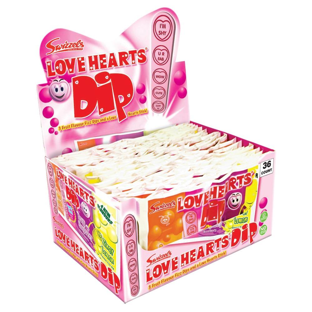 Swizzels Love Hearts Sherbet Dip 23g - 36 x 23g Packs