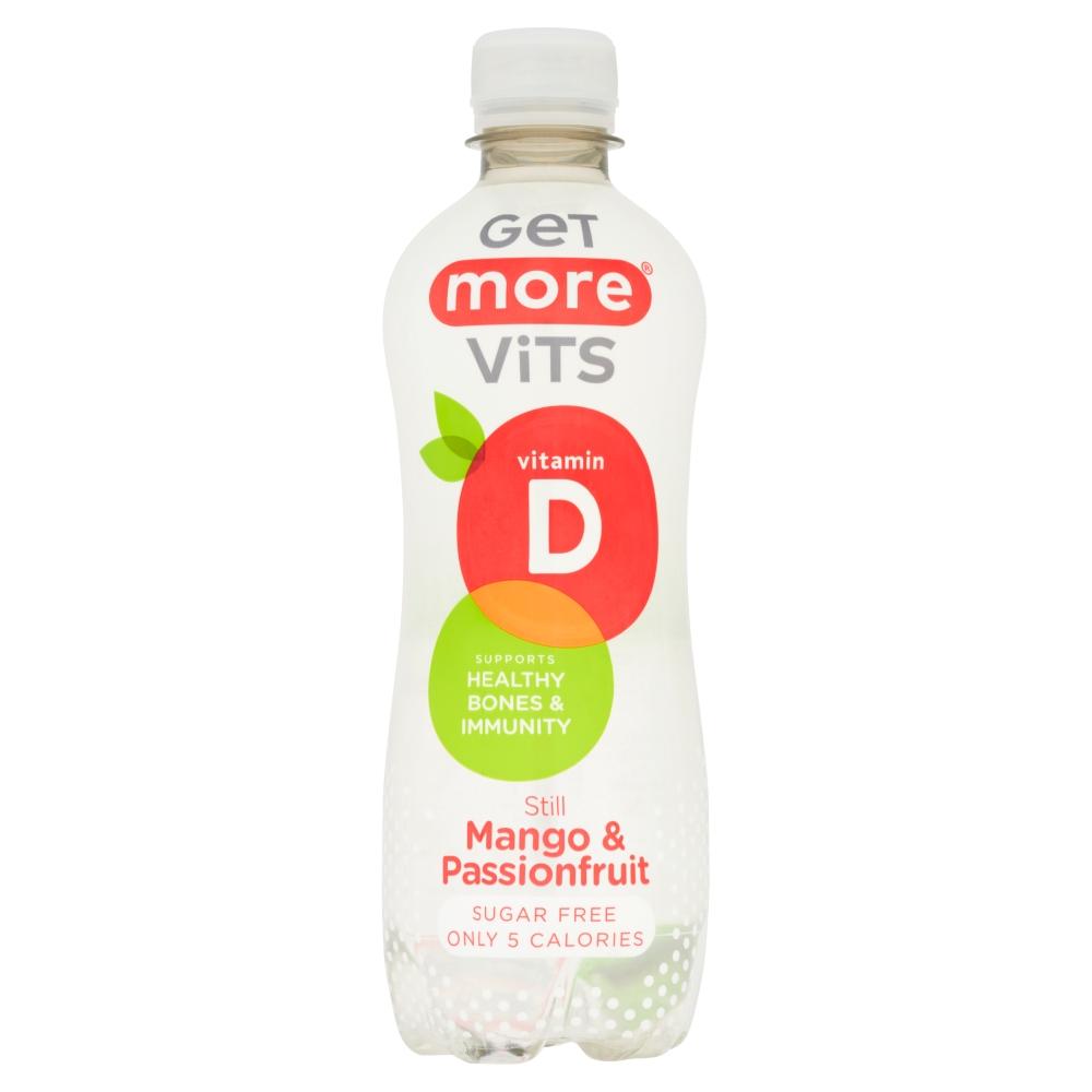 Get More Vits Vitamin D Still Mango & Passionfruit Bottle 500ml - 12 x 500ml Bottles