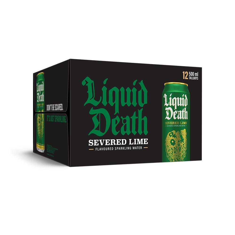 Liquid Death Severed Lime Mountain Water Can 500ml - 12 x 500ml Cans