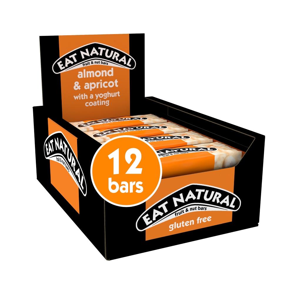 Eat Natural Almond & Apricot with a Yoghurt Coating Fruit & Nut Bars 40g - 12 x 40g Bars