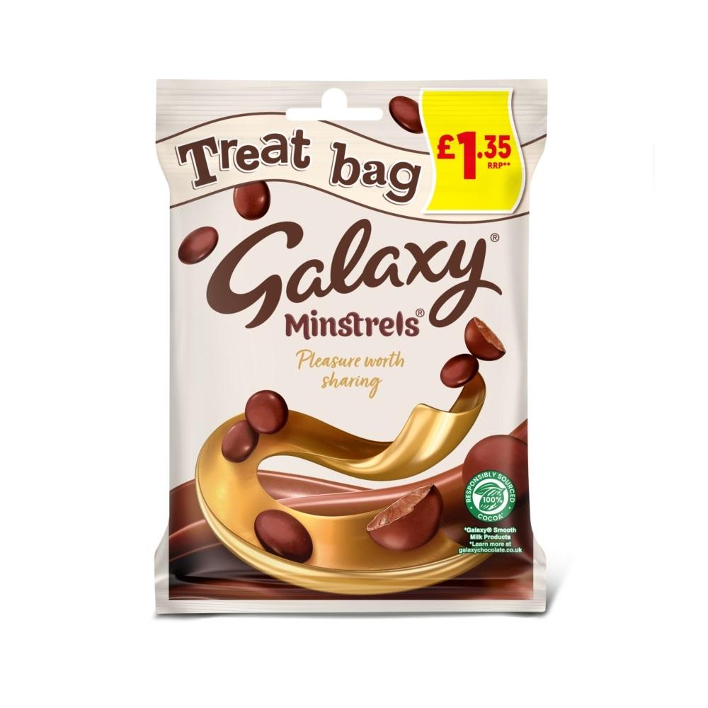 Galaxy Minstrels Milk Chocolate Buttons Treat Bag £1.35 PMP 80g - 20 x 80g Bags