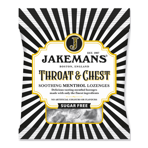 Jakemans Throat and Chest Sugar Free Bag 50g - 12 x 50g Bags
