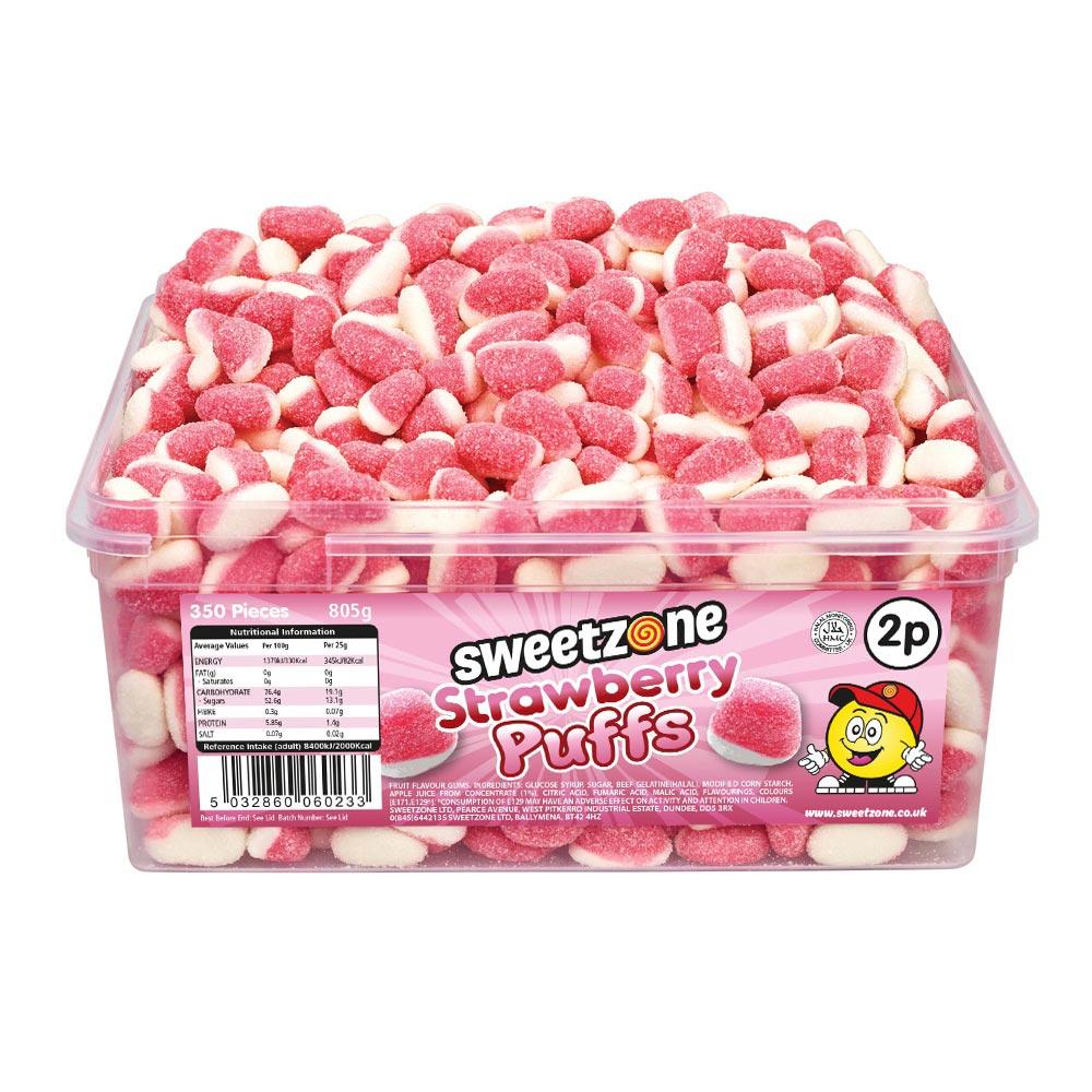 Sweetzone Strawberry Puffs 2p Tub