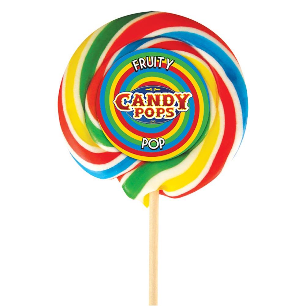 Candy Pops Large Wheel Rainbow Lollipops 75g - 30 x 75g Lollipops