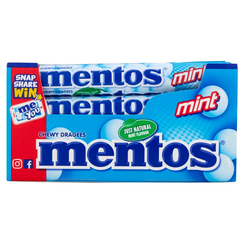 Mentos Mint Chewy Dragees 38g - 40 x 38g Rolls
