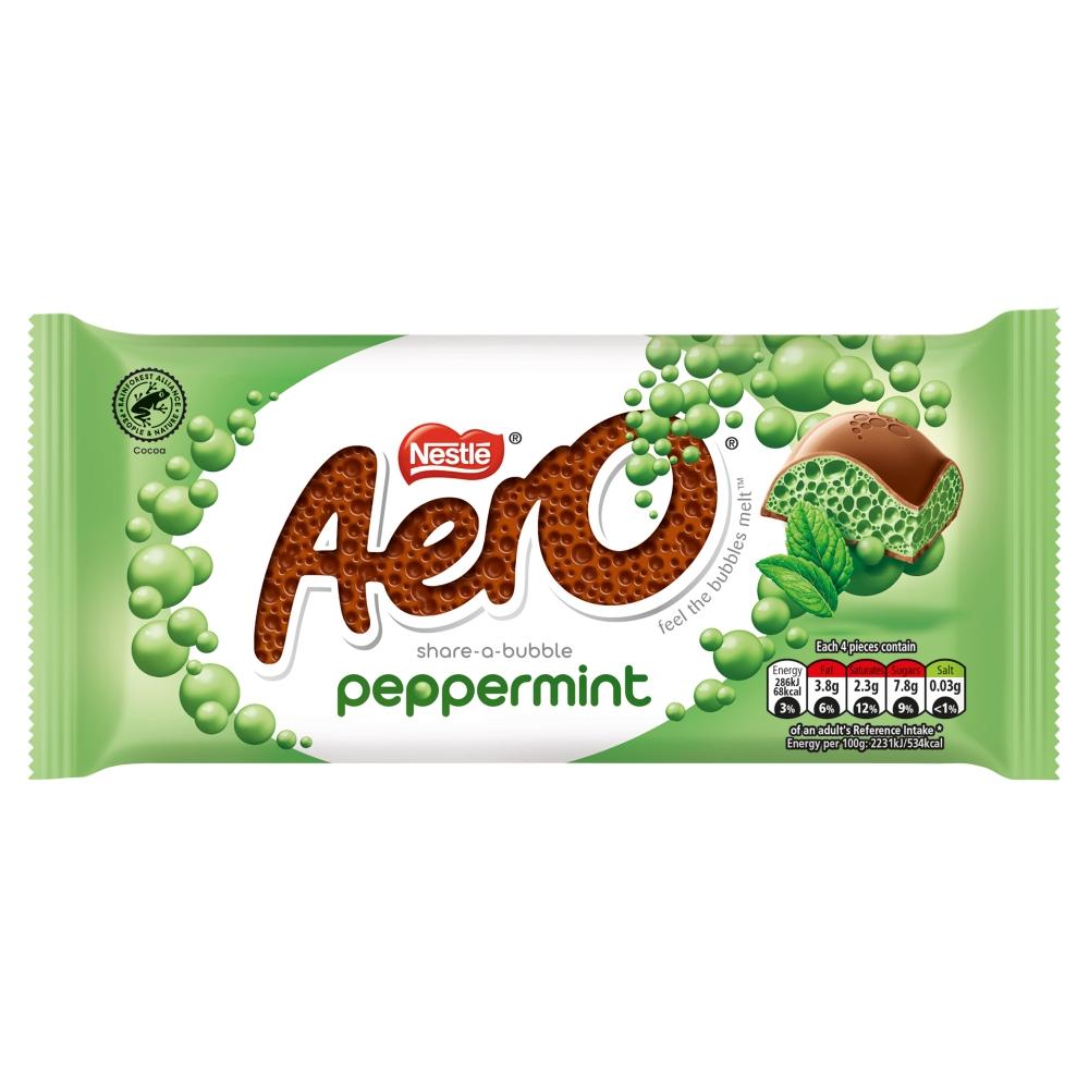 Aero Peppermint Mint Chocolate Sharing Bar 90g - 15 x 90g Bars