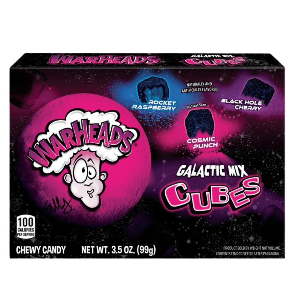 Warheads Galactic Cubes Theatre Box 99g - 12 x 99g Boxes