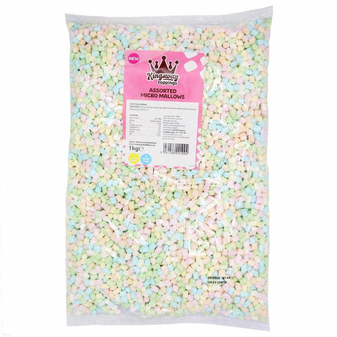 Kingsway Toppings Assorted Micro Mallows Bag 1kg