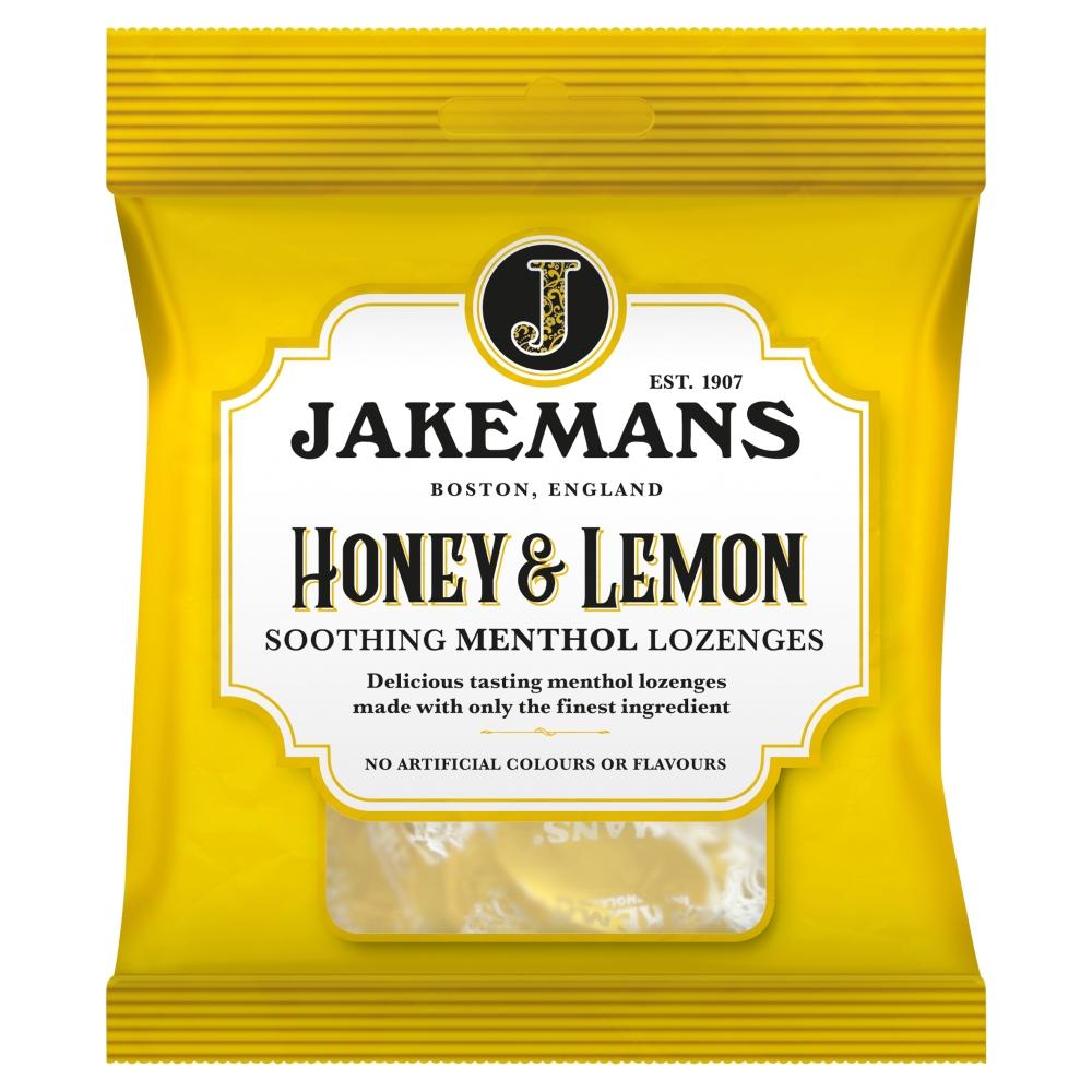Jakemans Honey & Lemon Soothing Menthol Lozenges 73g - 12 x 73g Bags