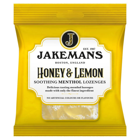 Jakemans Honey & Lemon Soothing Menthol Lozenges 73g - 12 x 73g Bags