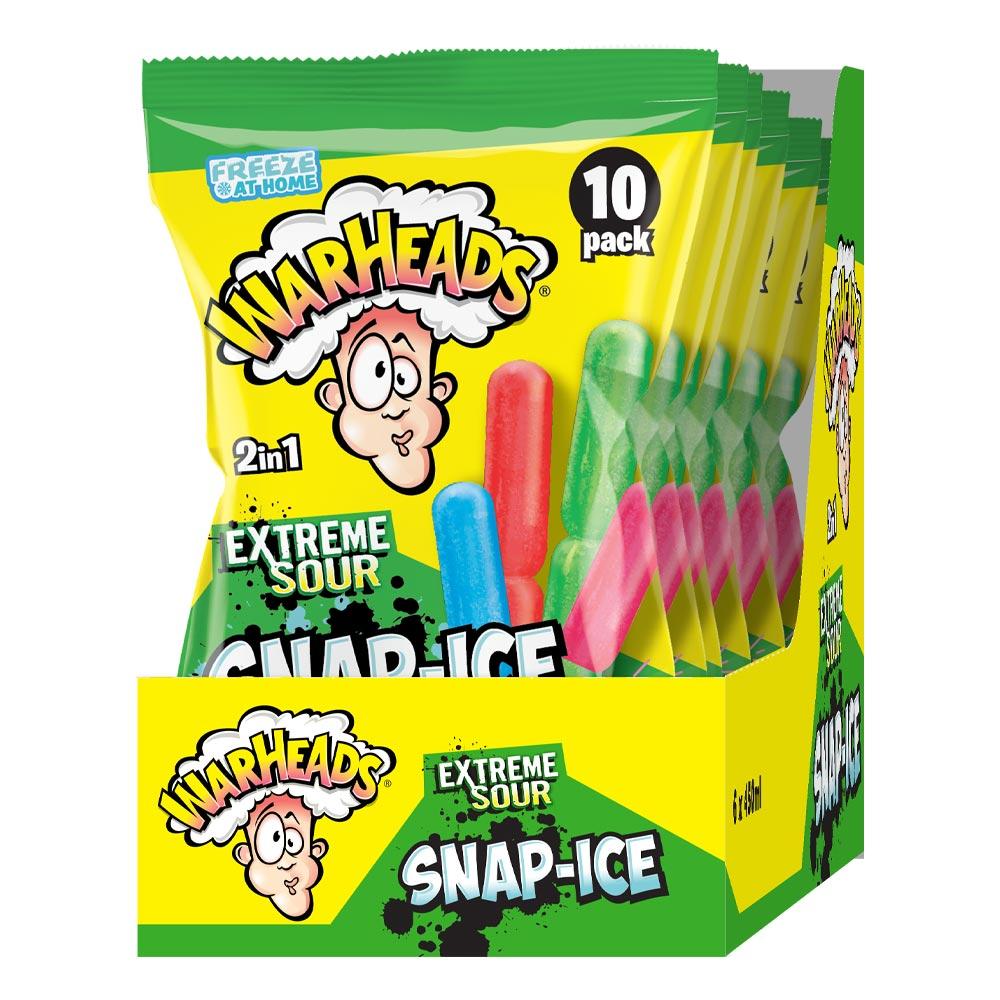 Warheads Extreme Sour 2 in 1 Snap Ice Sticks 450ml - 6 x (10 x 45ml) Packs
