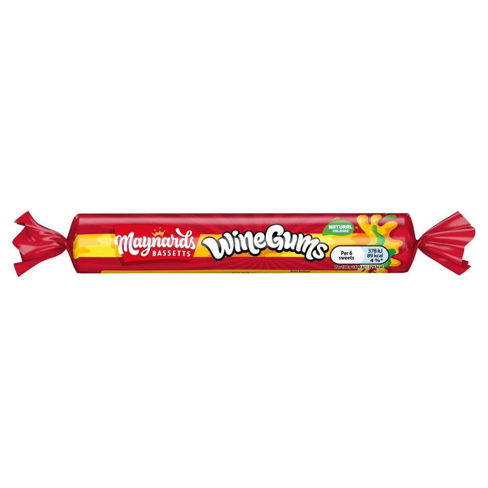 Maynards Bassetts Wine Gums Sweets Roll 52g - 40 x 52g Rolls