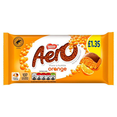 Aero Orange Chocolate Sharing Bar 90g PMP £1.35 - 15 x 90g Bars