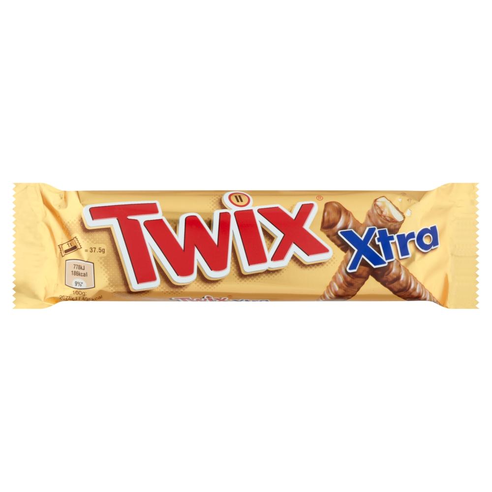 Twix Xtra Milk Chocolate Biscuit Twin Bars 75g - 24 x 75g Bars