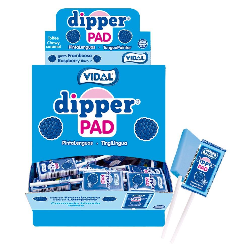 Vidal Tongue Painter Dipper Pad Lollipops 12.5g - 100 x 12.5g Lollipops
