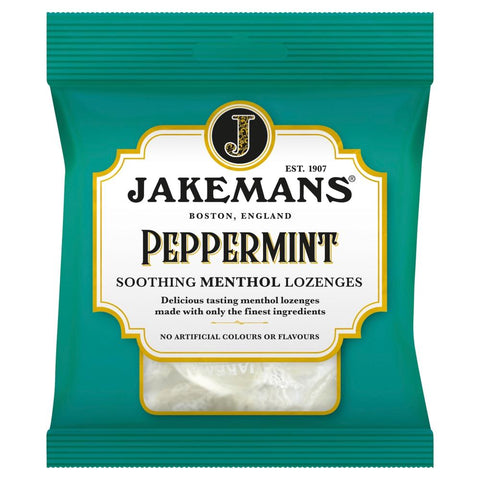Jakemans Peppermint Soothing Menthol Lozenges 73g - 12 x 73g Bags