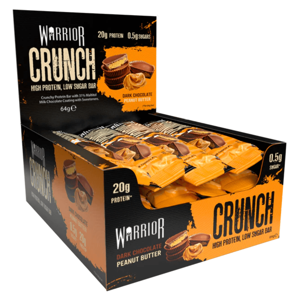 Warrior Crunch Dark Chocolate Peanut Protein Bar 64g - 12 x 64g Bars