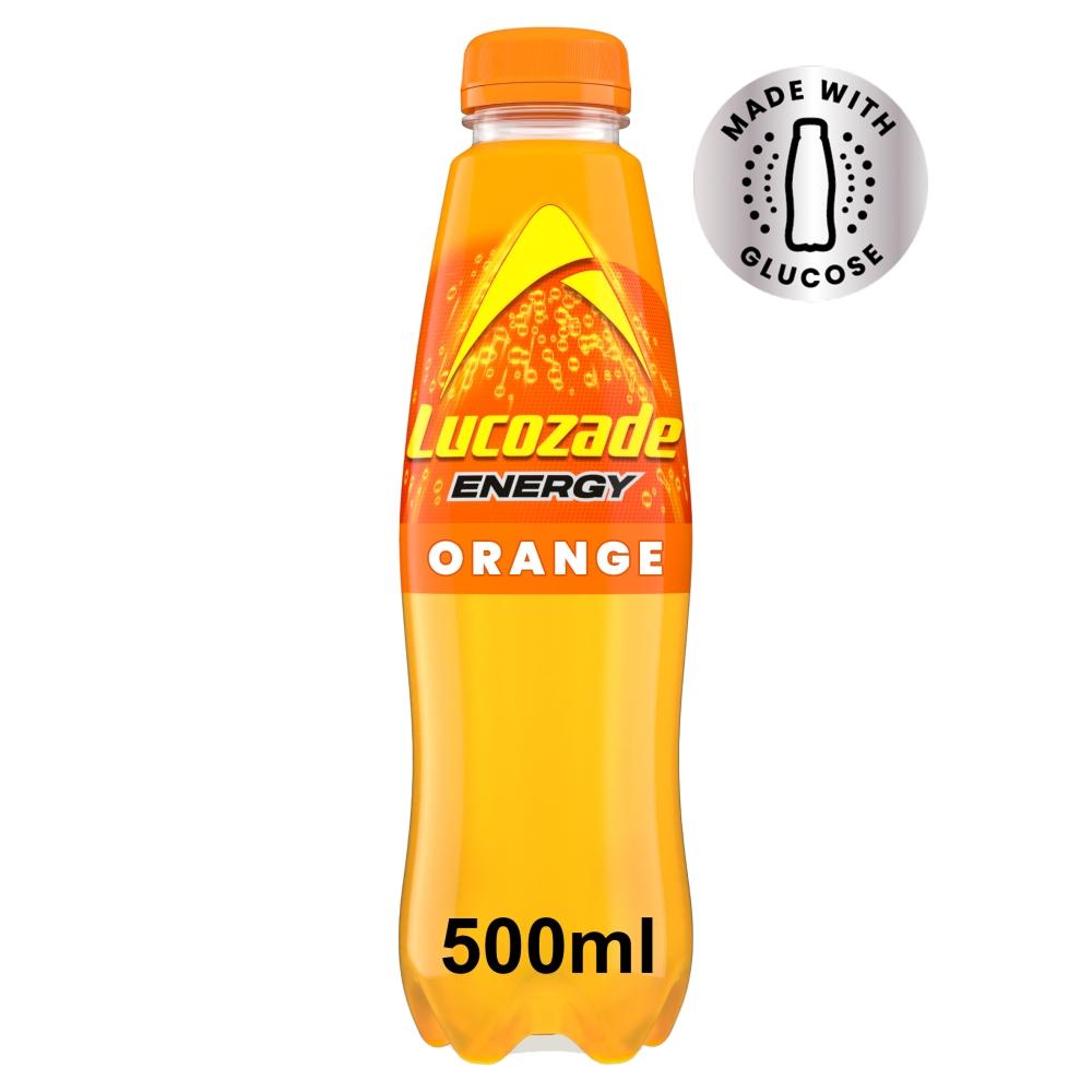 Lucozade Energy Drink Orange Bottle 500ml - 24 x 500ml Bottles