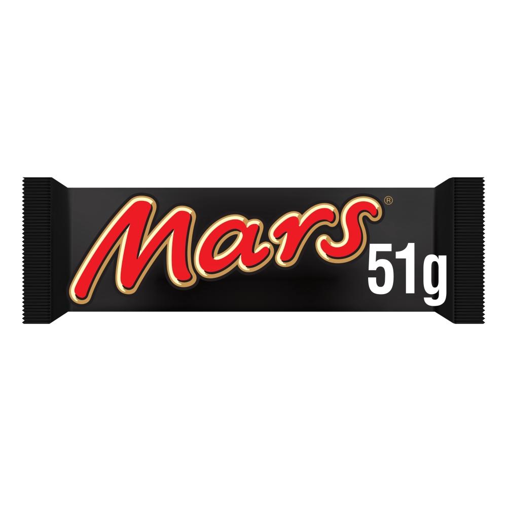 Mars Caramel, Nougat & Milk Chocolate Snack Bar 51g - 48 x 51g Bars