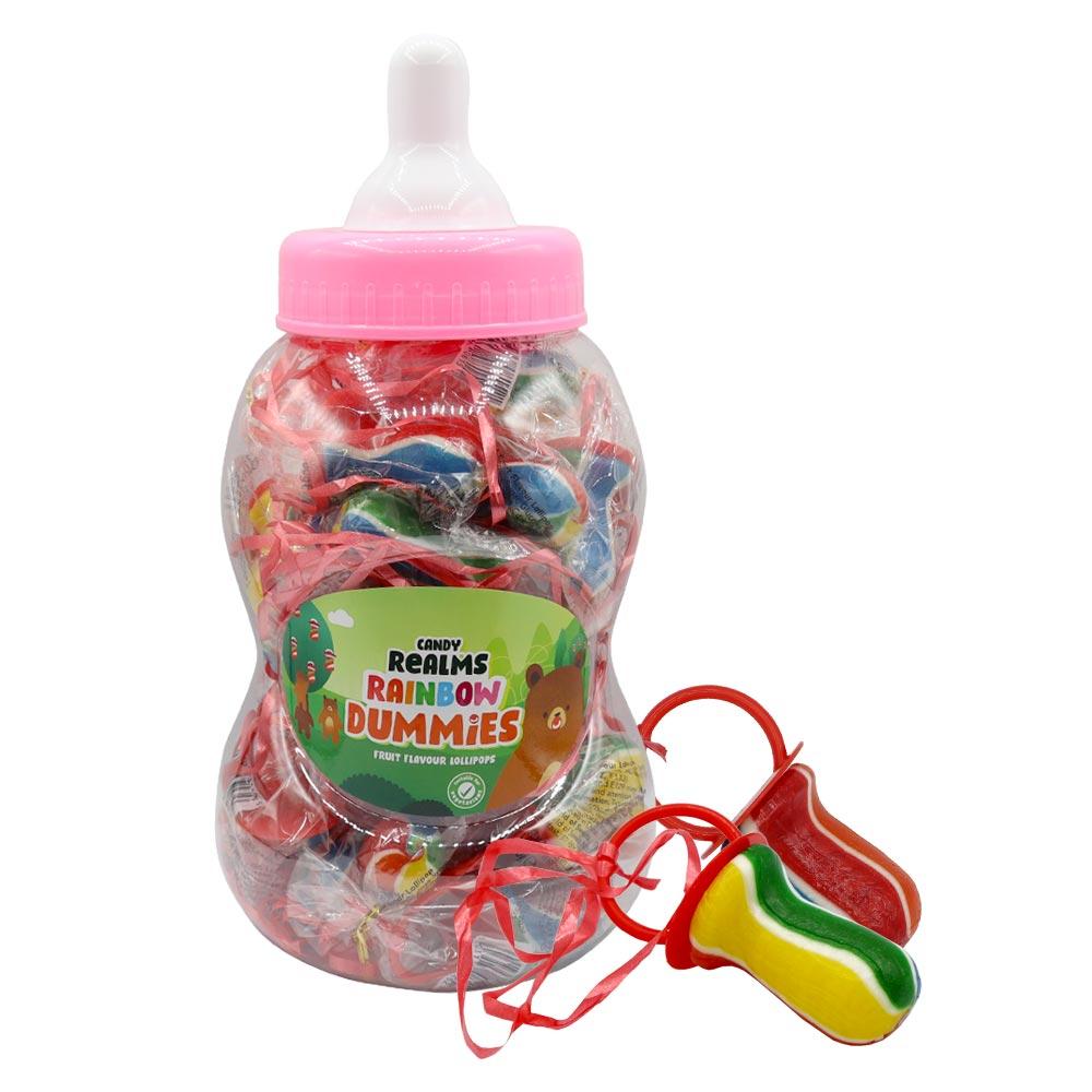 Candy Realms Rainbow Dummies 60g - 30 x 60g Lollipops