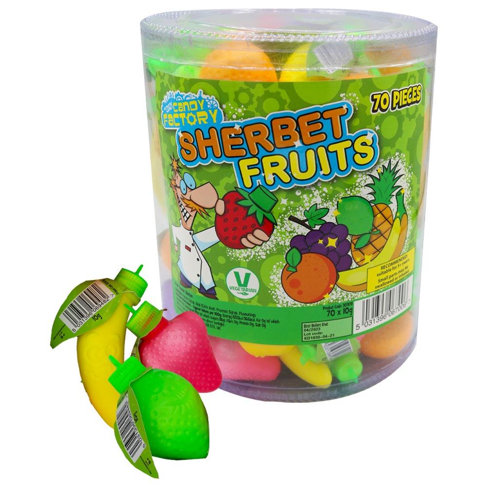 Crazy Candy Factory Sherbet Fruits 10g - 70 x 10g Packs