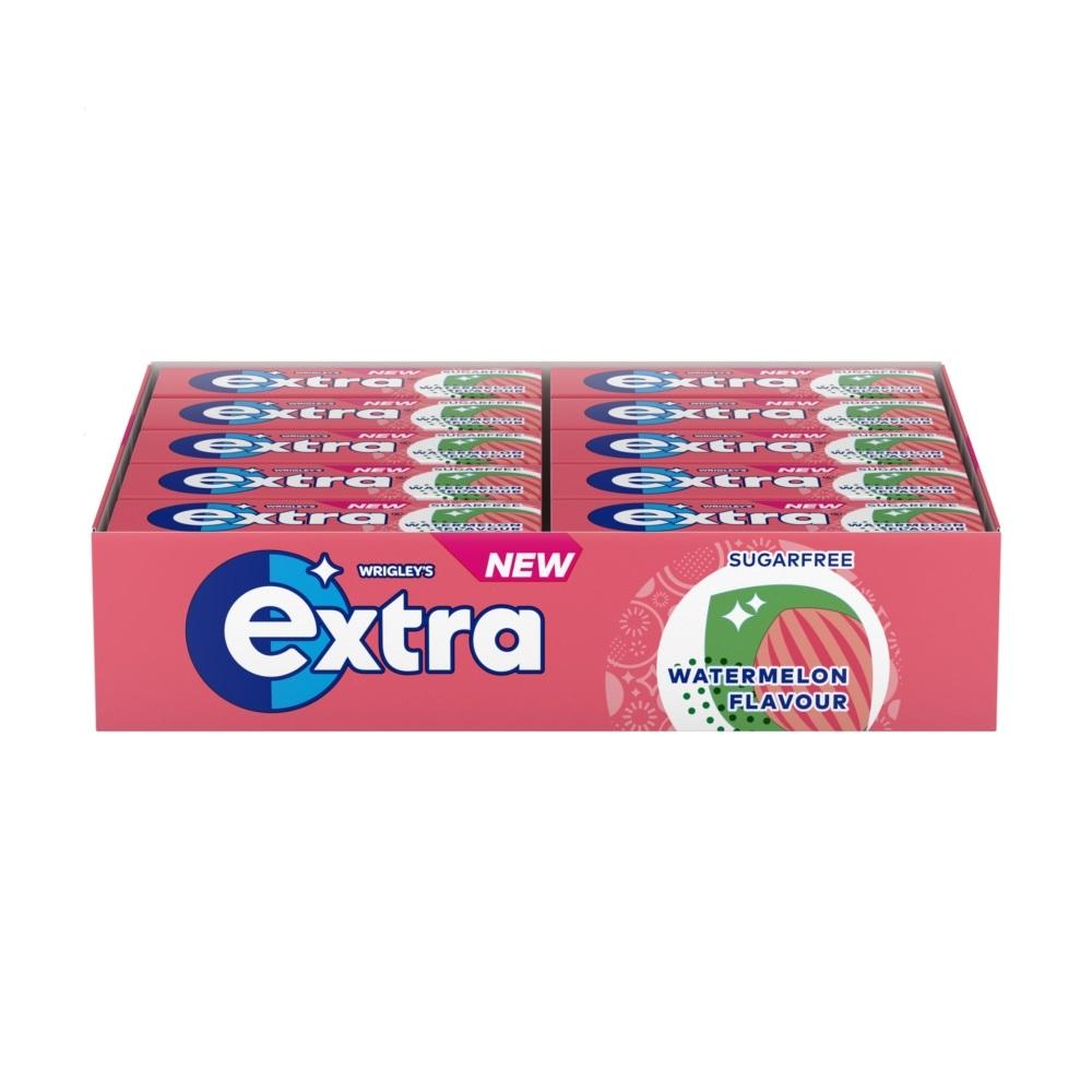 Extra Watermelon Flavour Sugar Free Chewing Gum 10 Pieces - 30 x 14g Packs