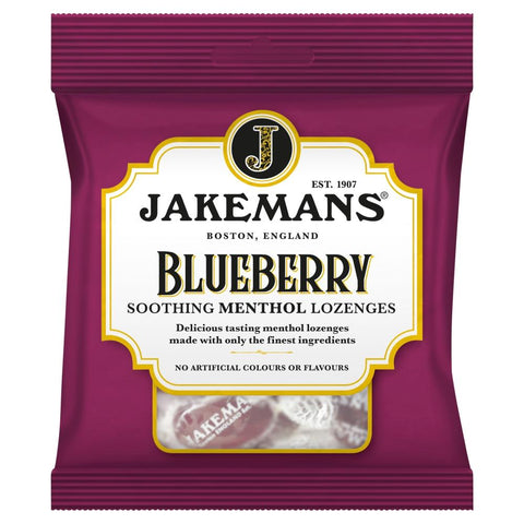 Jakemans Blueberry Soothing Menthol Lozenges 73g - 12 x 73g Bags