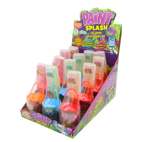 Crazy Candy Factory Paint Splash Lollipops & Sherbet Dip 39g - 12 x 39g Packs