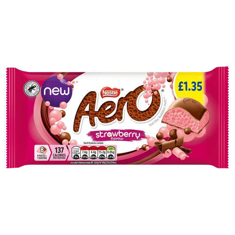 Aero Strawberry Chocolate Sharing Bar 90g PMP £1.35 - 15 x 90g Bars