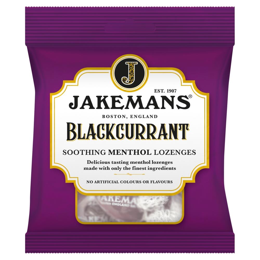 Jakemans Blackcurrant Soothing Menthol Lozenges 73g - 12 x 73g Bags