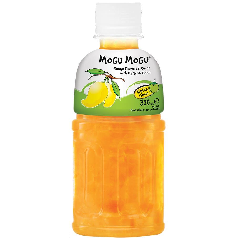 Mogu Mogu Mango Flavoured Drink with Nata de Coco Bottle 320ml - 6 x 320ml Bottles