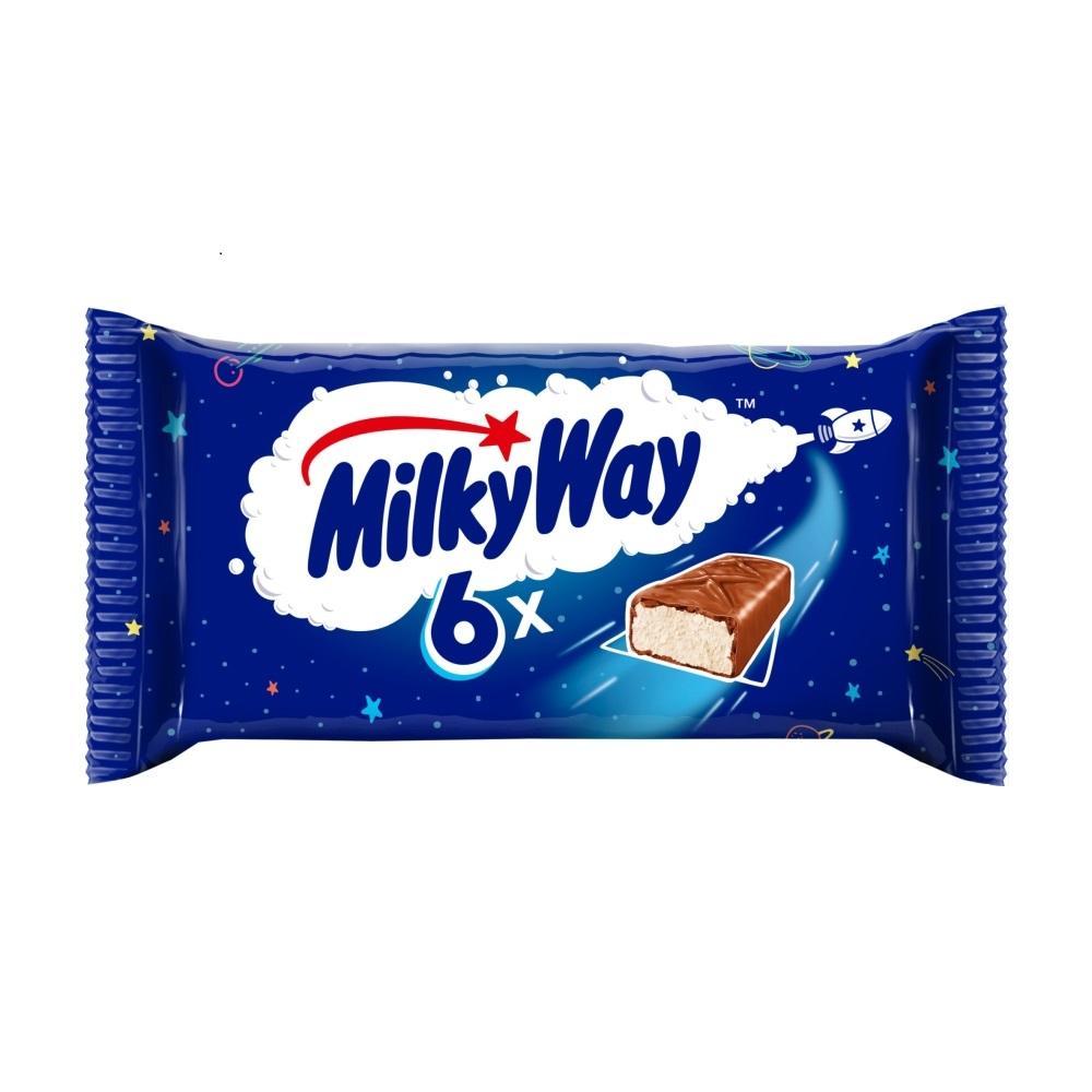 Milky Way Nougat & Milk Chocolate Snack Bars Multipack 6 Pack - 13 x 129g Packs